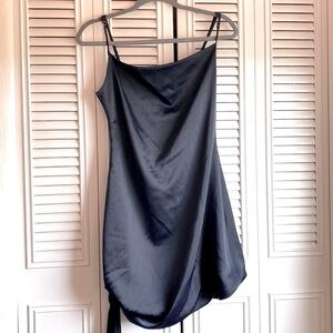 Blue Satin mini dress